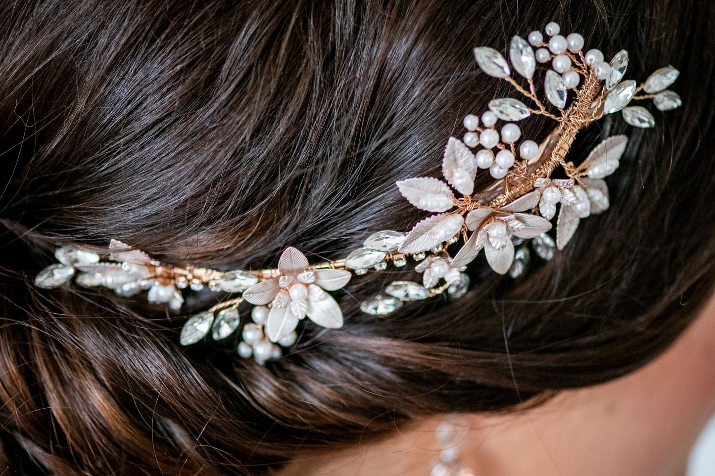 Gardenia Hair Clip in Rose Gold