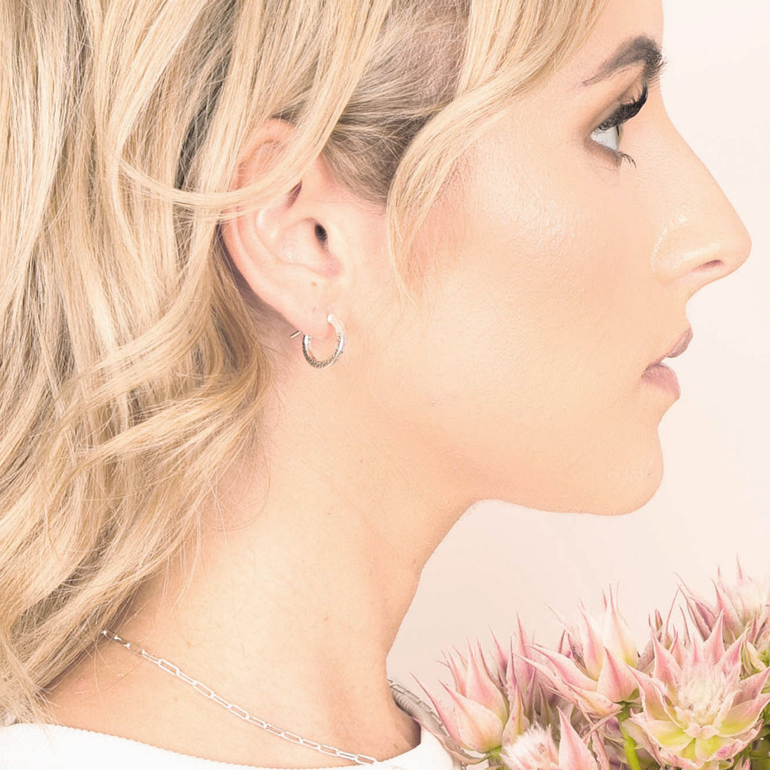Olympia Silver Huggie Earrings