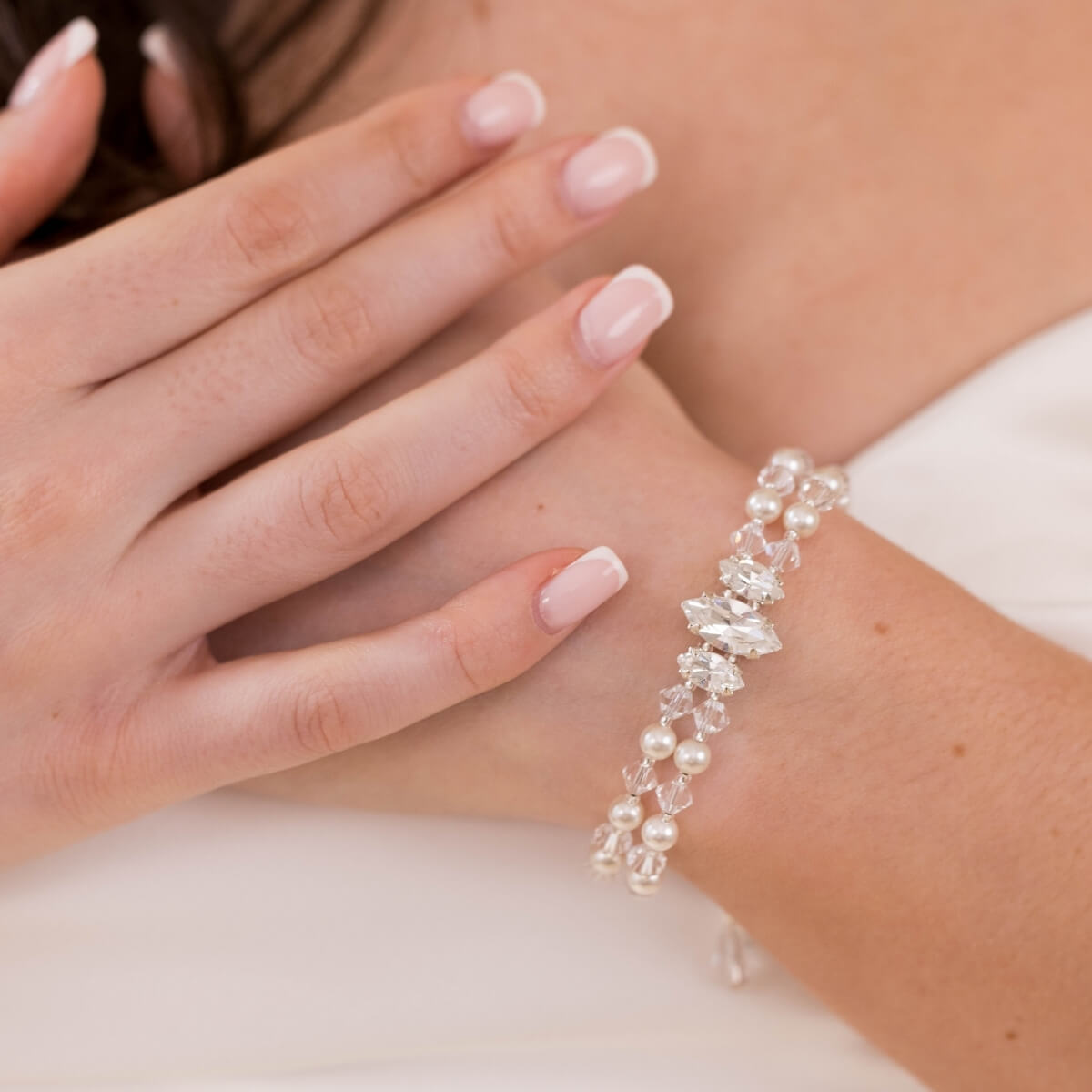 Carufin Bridal Wedding Prom Braccialetti Singles Party Crystal Elastic Bracelet Plum Blossom Hand Accessories per le donne e la ragazza(Bracciale di perle rosa Carufin Bridal Wedding Prom Braccialetti Singles Party Crystal Elastic Bracelet Plum Blossom Hand Accessories per le donne e la ragazza(Bracciale di perle rosa