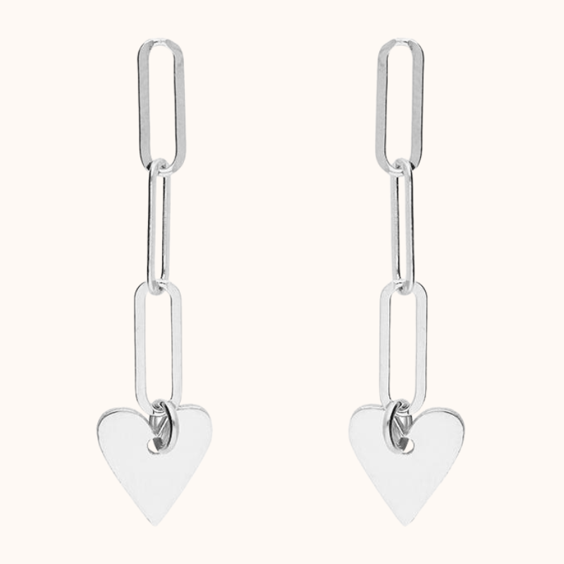 Valentina Silver Heart Earrings