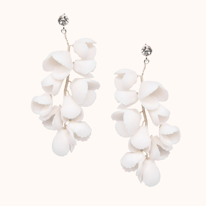 Petra floral drop bridal earrings