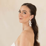 Petra floral drop bridal earrings