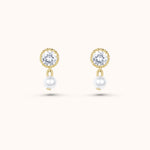 Alice swarovski and pearl bridal drop earrings