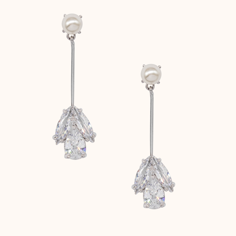 ana swarovski crystal drop earrings with pearl