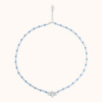 Ella blue pearl bridal necklace with Swarovski navette