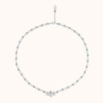 Ella grey pearl bridal necklace with Swarovski navette
