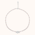 Ella pink pearl bridal necklace with Swarovski navette
