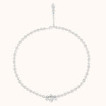 Ella White pearl bridal necklace with Swarovski navette