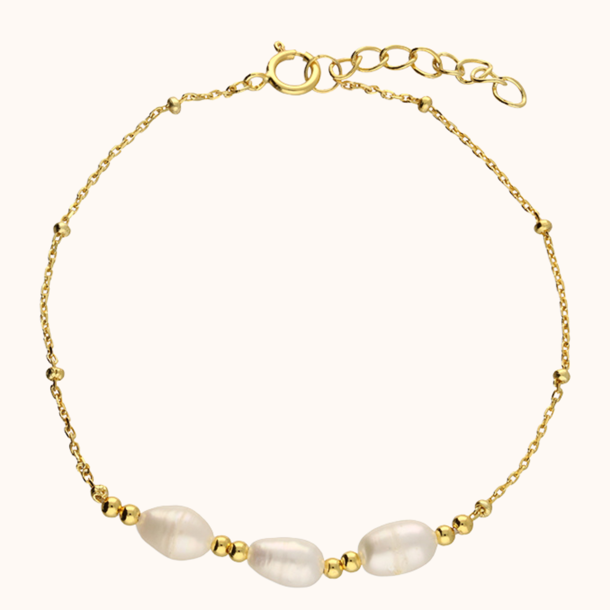 hope gold pearl trio bracelet