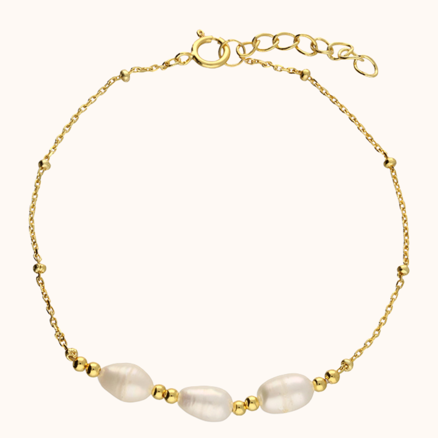 hope gold pearl trio bracelet