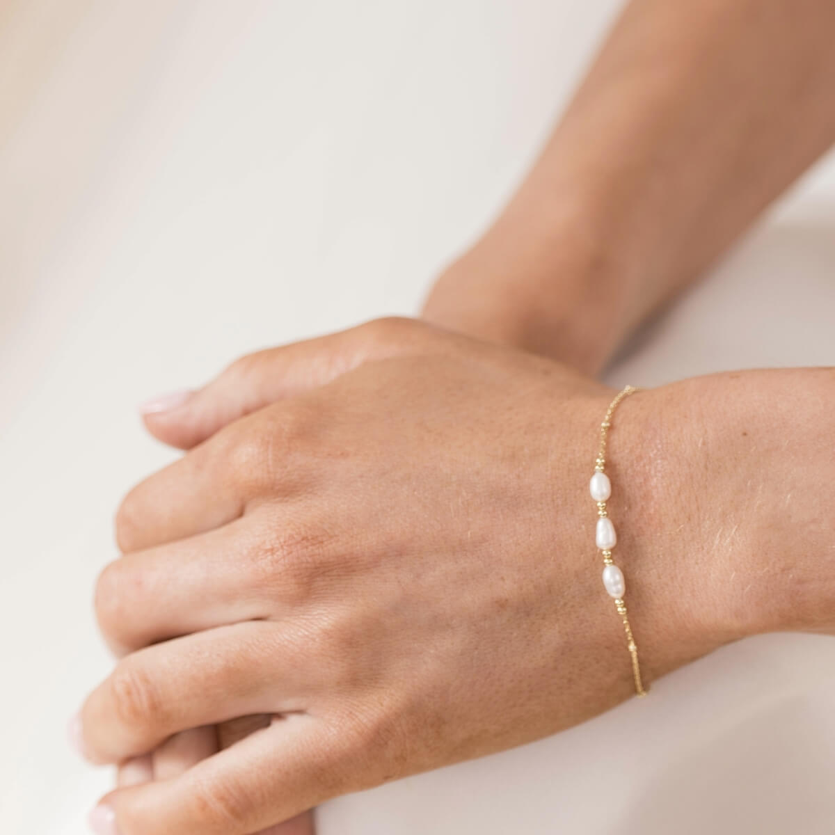 hope gold pearl trio bracelet