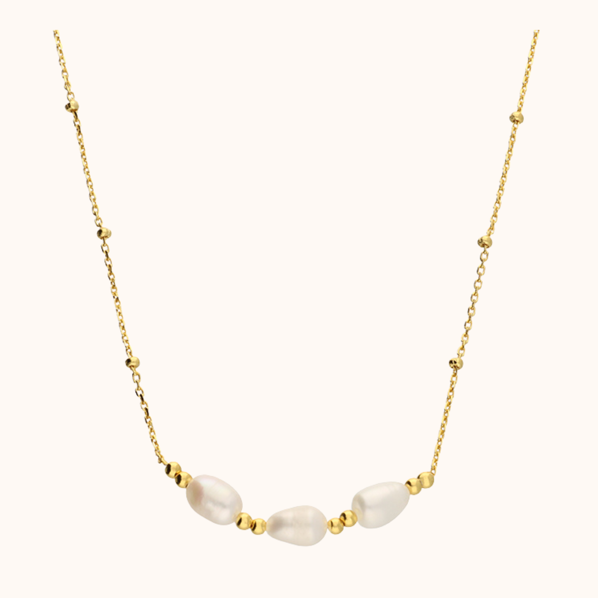 hope gold pearl trio necklace