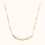 hope gold pearl trio necklace