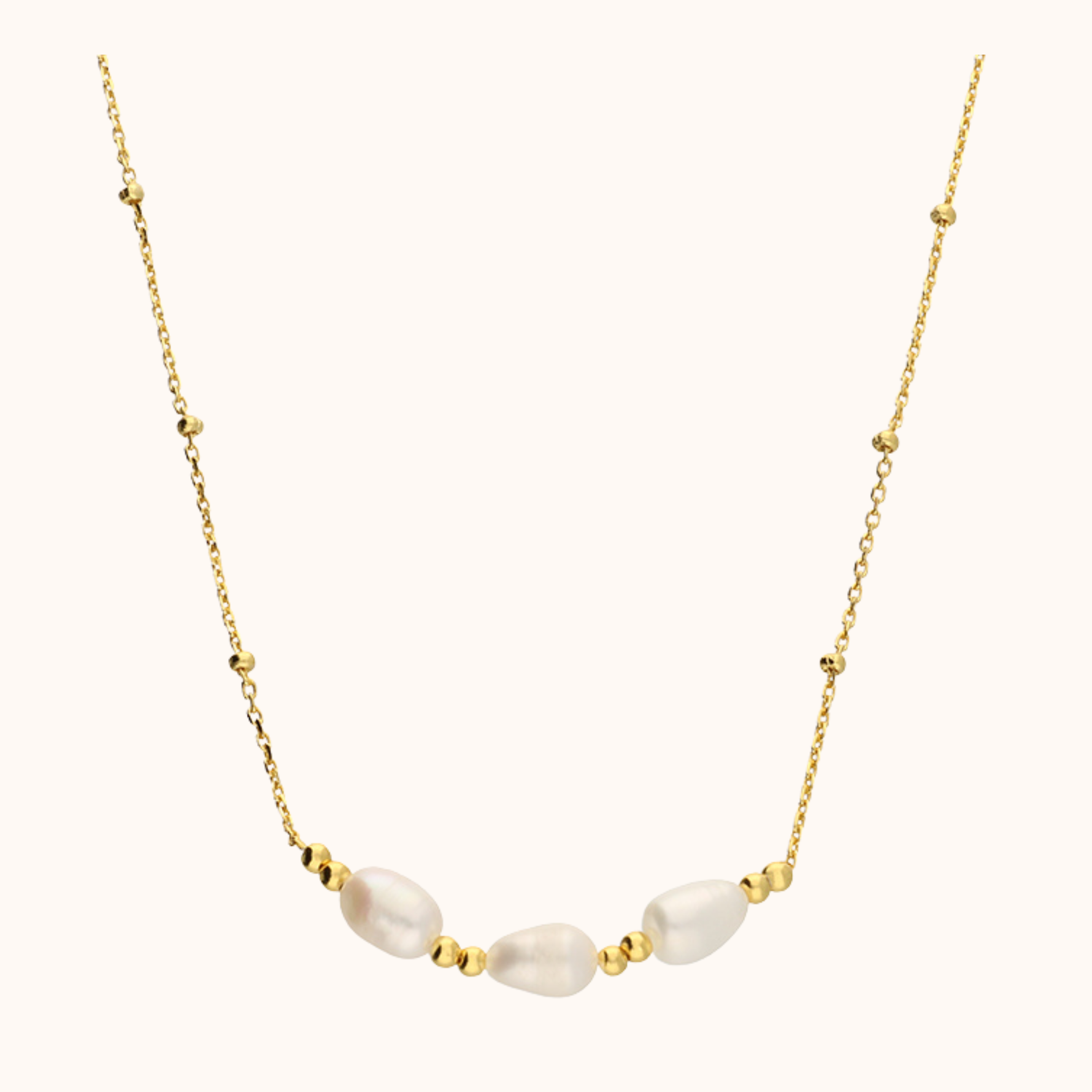 hope gold pearl trio necklace