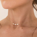 hope gold pearl trio necklace
