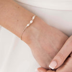 hope silver pearl trio bracelet