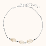 hope silver pearl trio bracelet
