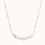 hope silver pearl trio necklace