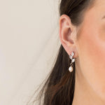 Layla triple-marquise swarovski bridal drop pearl earrings