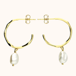 Lucy pearl hoop bridal earrings
