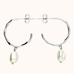 Lucy pearl hoop bridal earrings