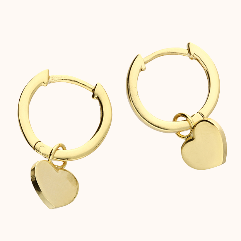 penelope gold huggie charm earrings