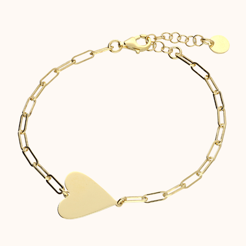 valentina gold heart chain bracelet