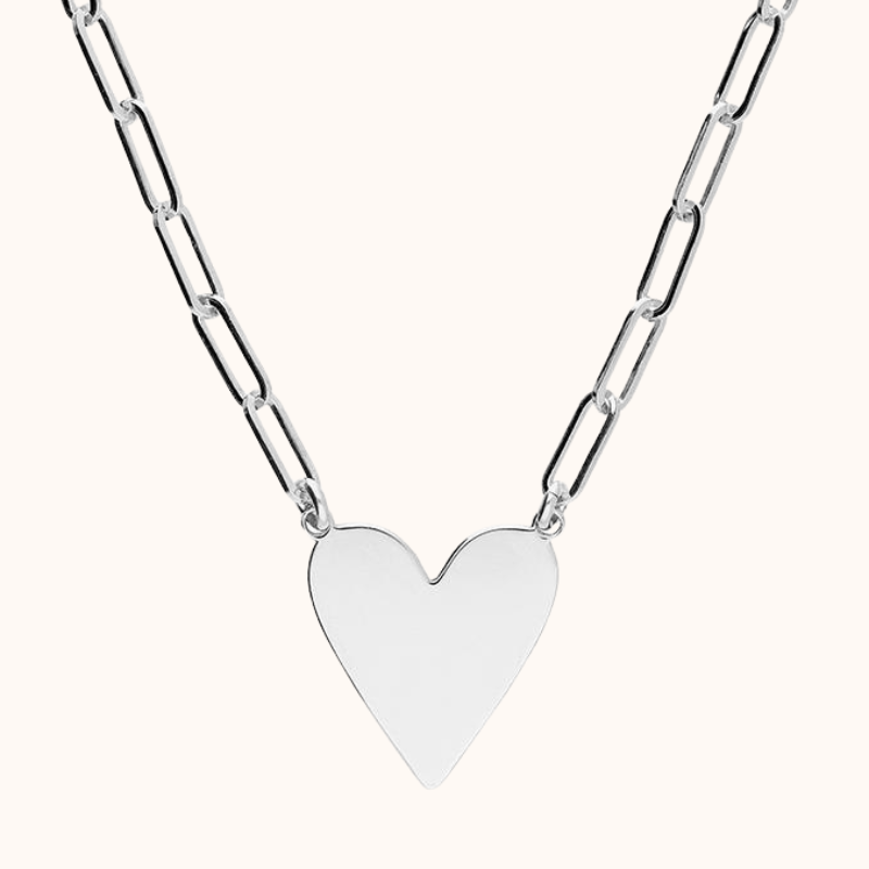 valentina silver heart chain necklace