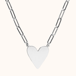 valentina silver heart chain necklace