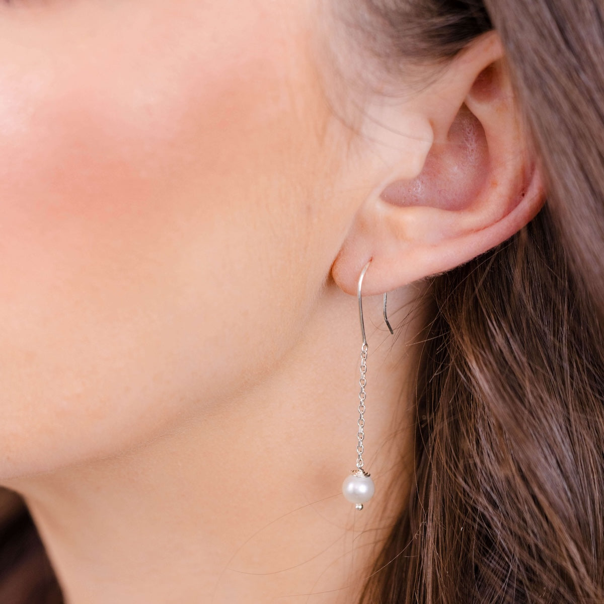 Zara drop pearl bridal earrings 