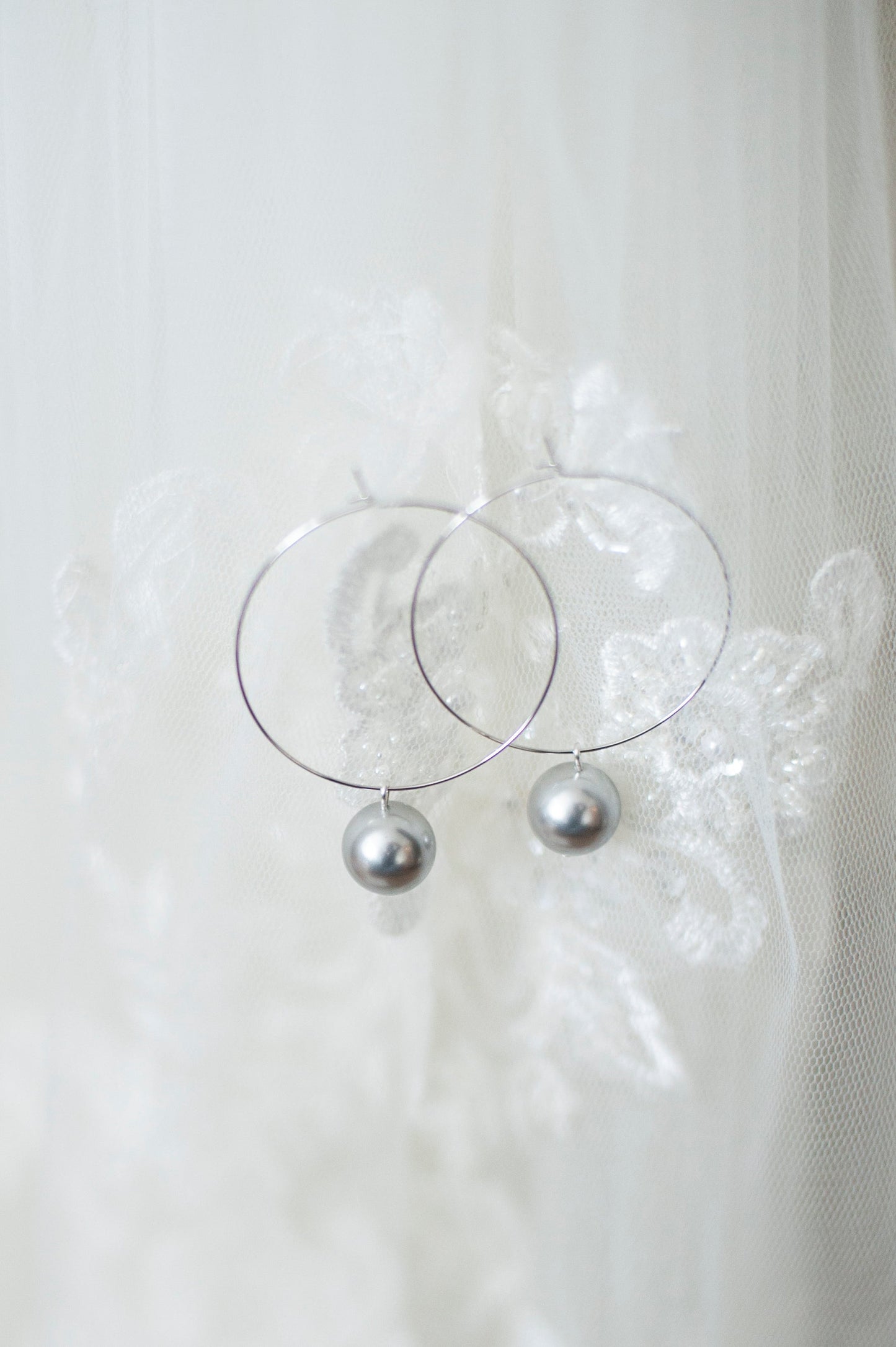 Elodia Pearl Hoop Earrings