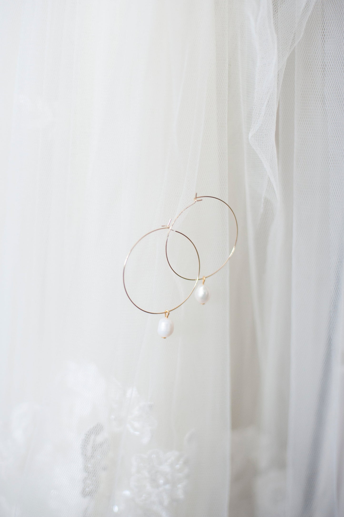 Elodia Pearl Hoop Earrings