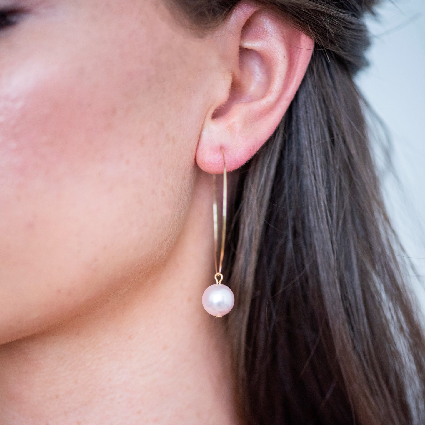 Elodia Pearl Hoop Earrings