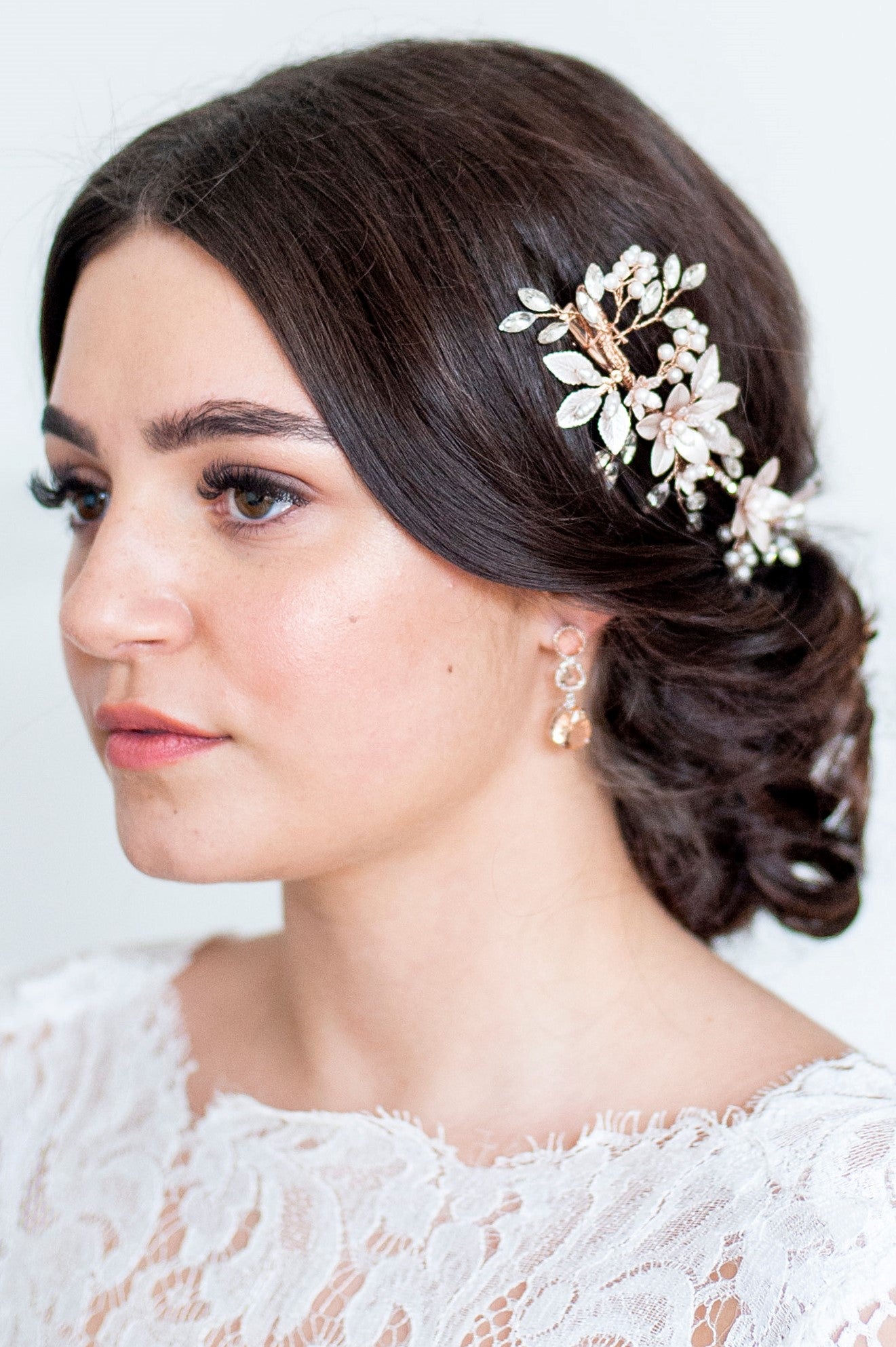 Gardenia Hair Clip in Rose Gold