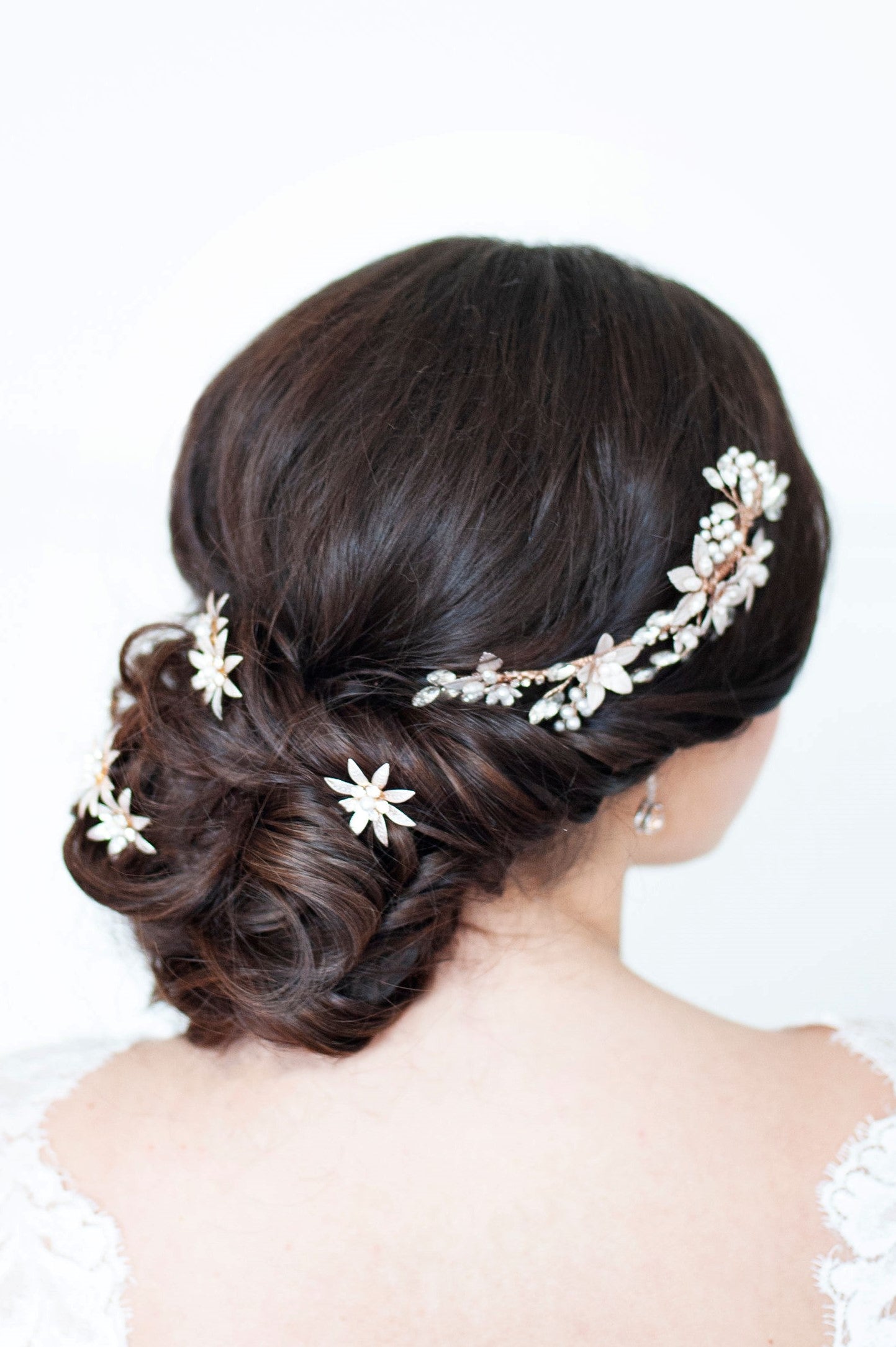 Gardenia Hair Clip in Rose Gold