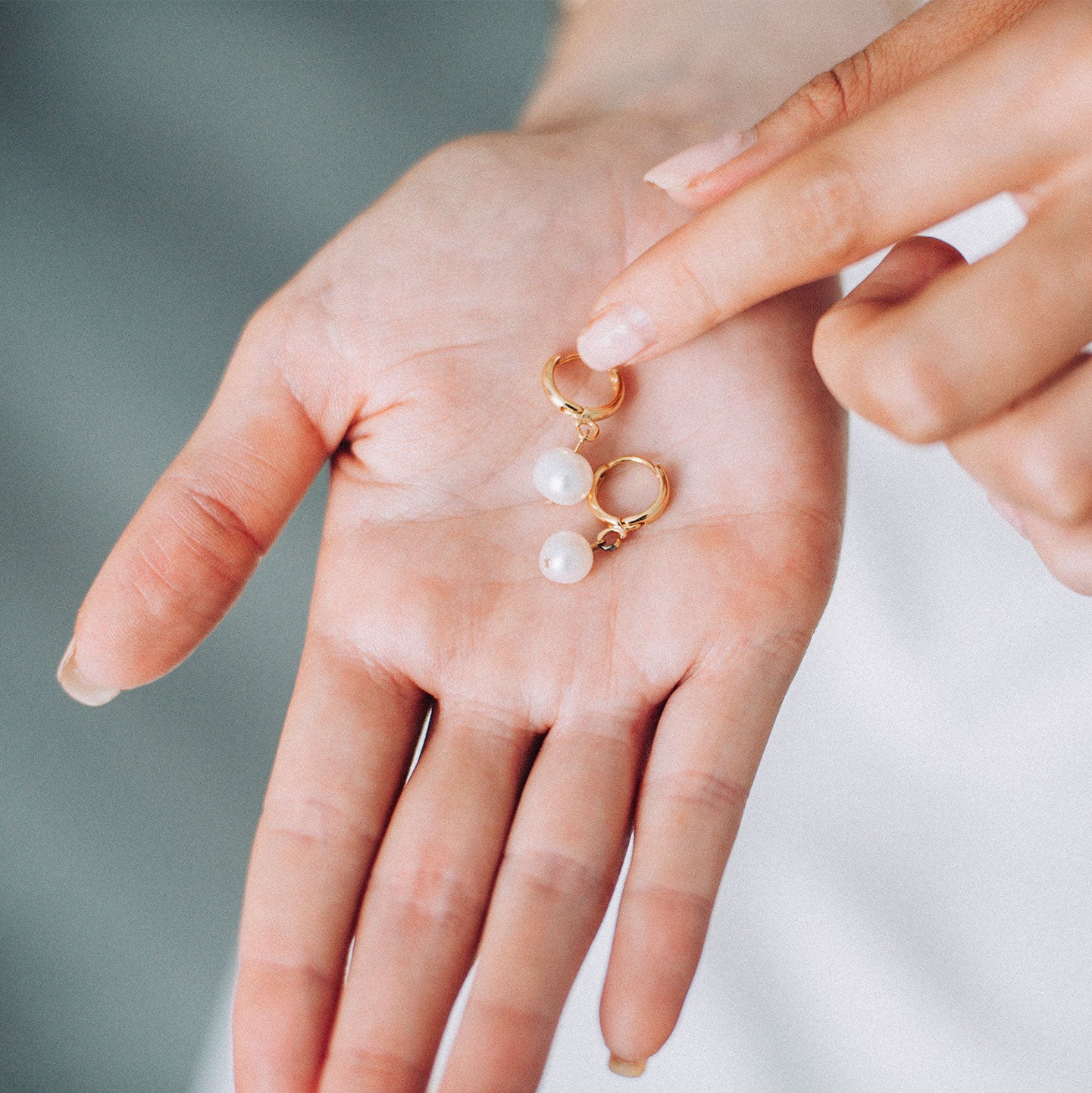 Celine Pearl Huggie Earrings