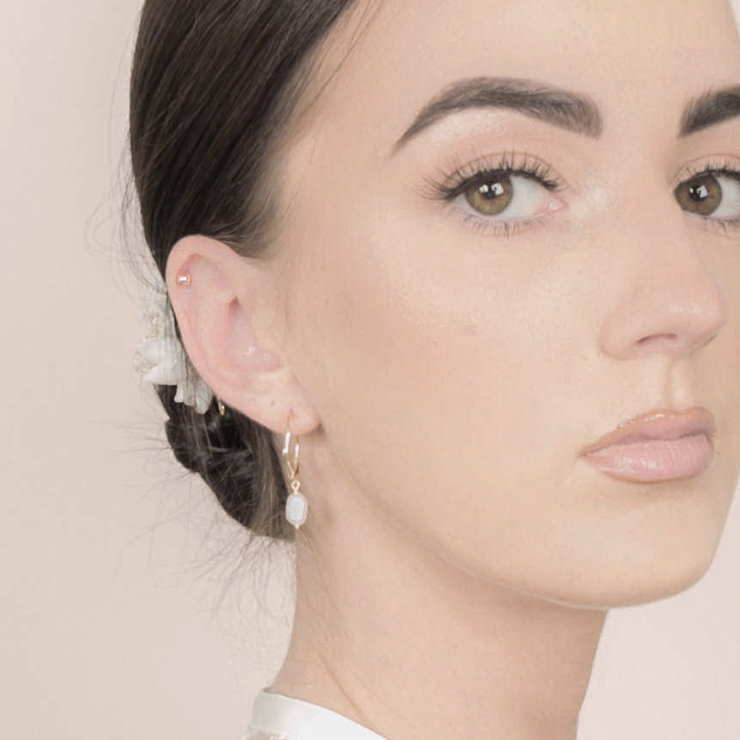 Lucy Silver Pearl Earrings