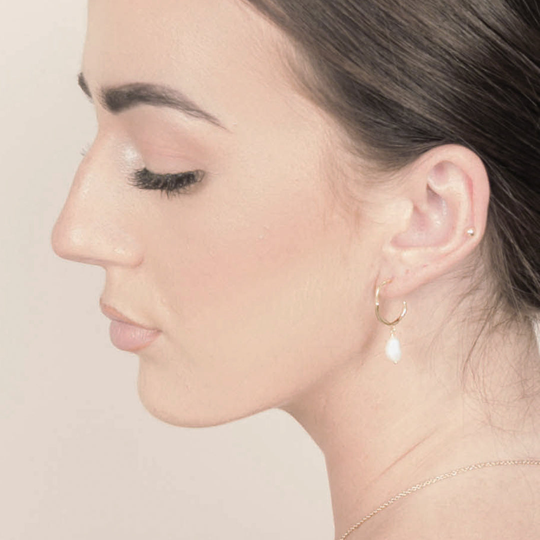 Lucy Silver Pearl Earrings