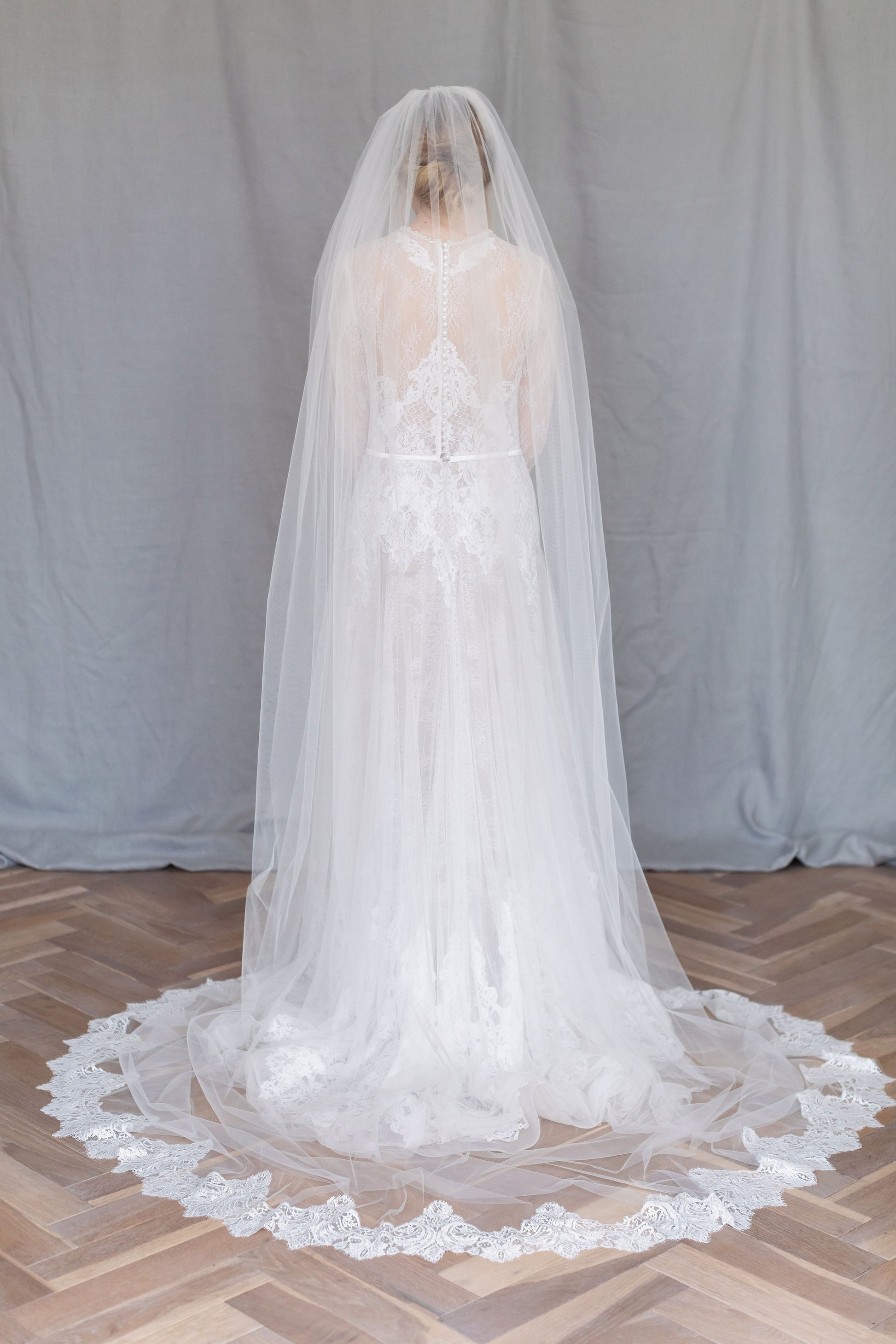 Chapel Veil, Pearl Tulle by Grace + Ivory