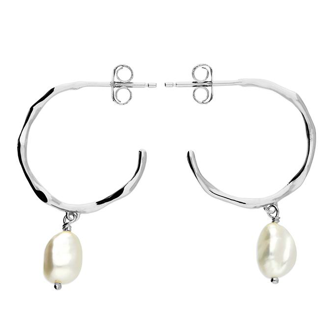 Lucy Silver Pearl Earrings