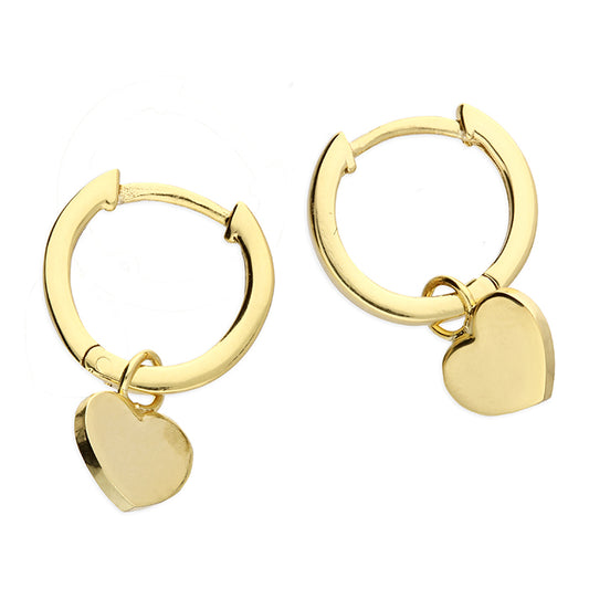 Penelope Heart Gold Huggie Earrings