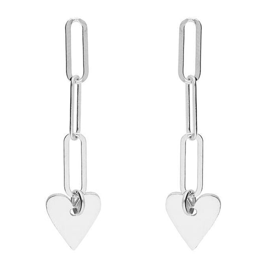 Valentina Silver Heart Earrings