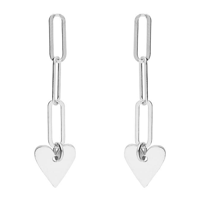 Valentina Silver Heart Earrings