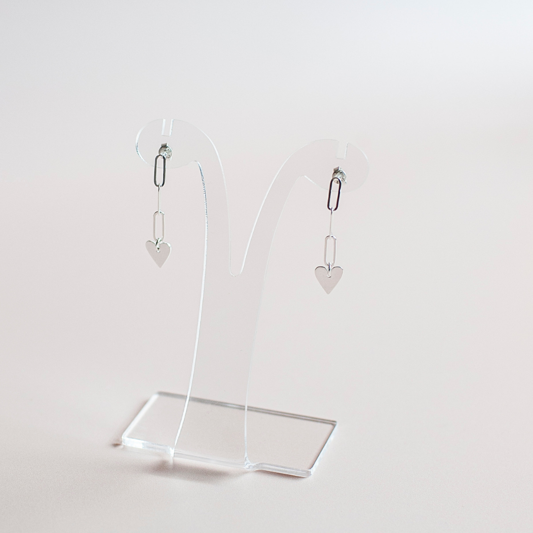 Valentina Silver Heart Earrings